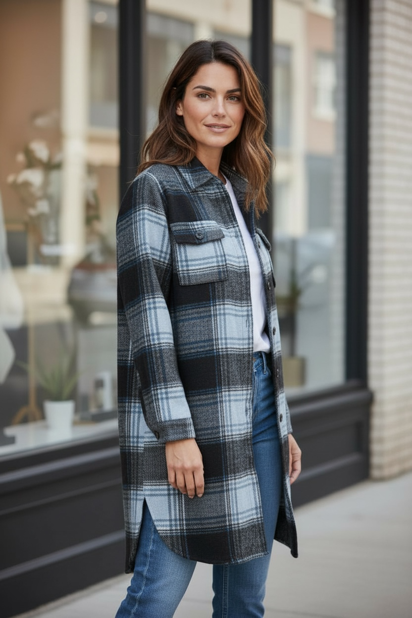 Black Friday - The Muskoka Long Shacket - Blue