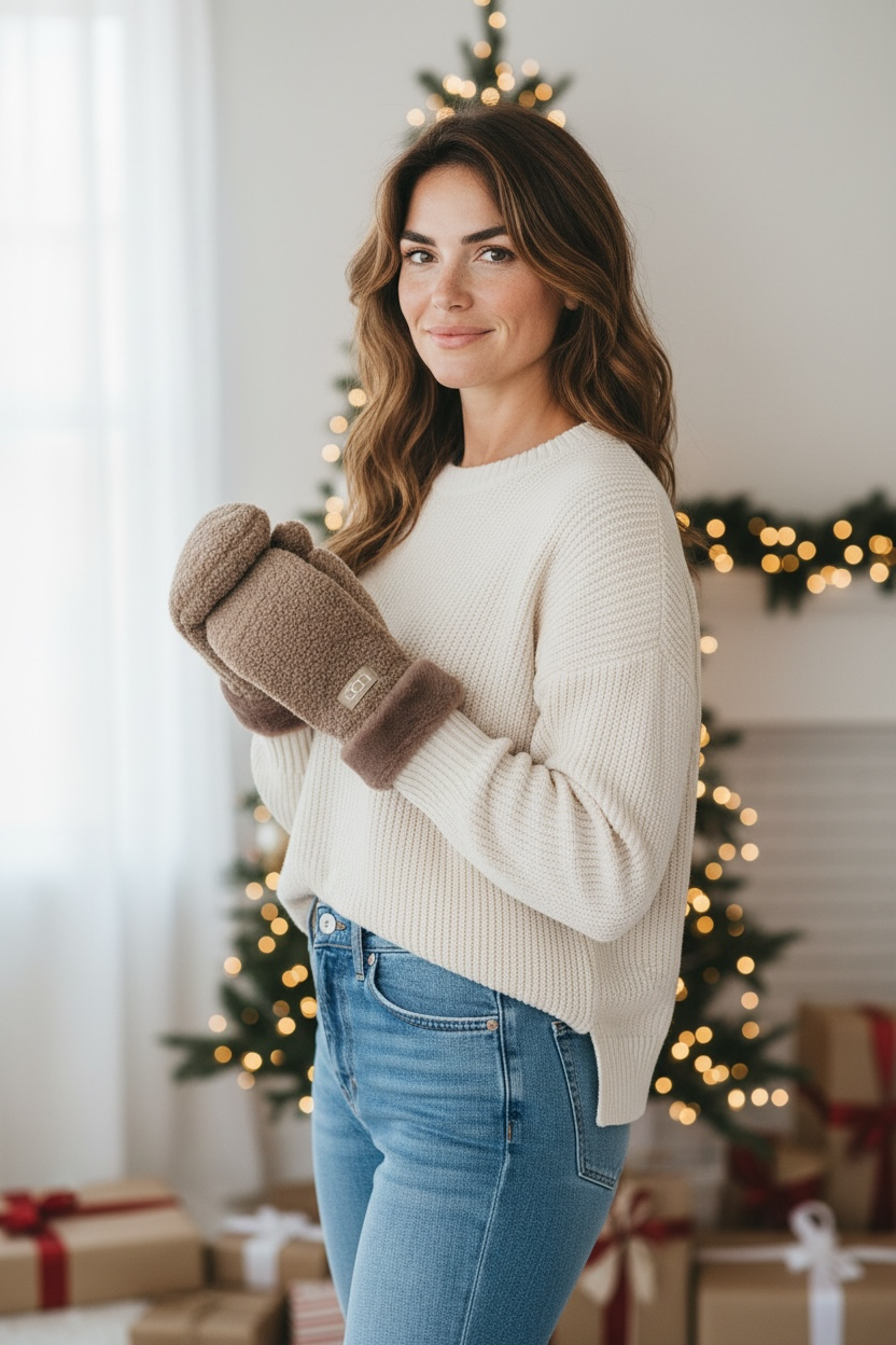 Sherpa Mittens - Light Brown