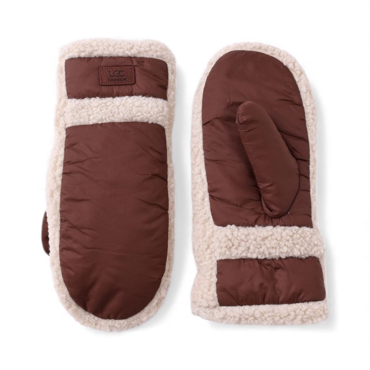 Puff Mittens - Brown