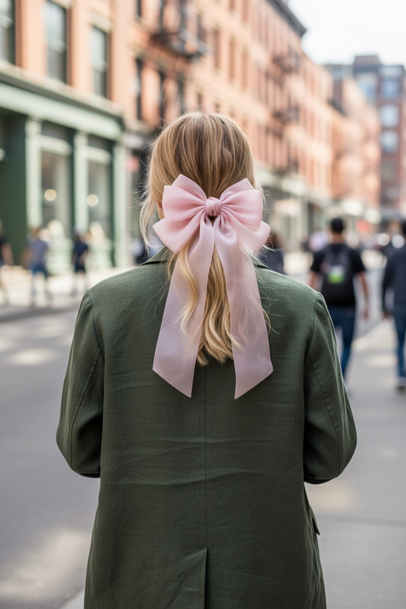 Hair Bow Clip - Pink