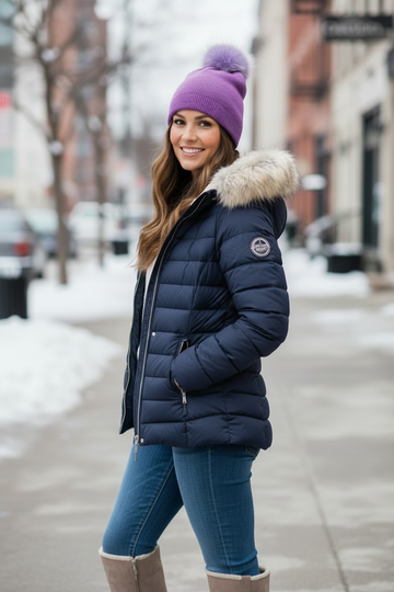 The Ava Cashmere Beanie - Purple