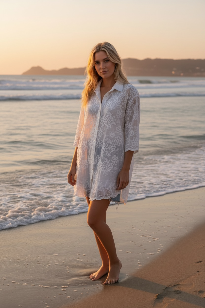 Lainey Embroidered Blouse - White