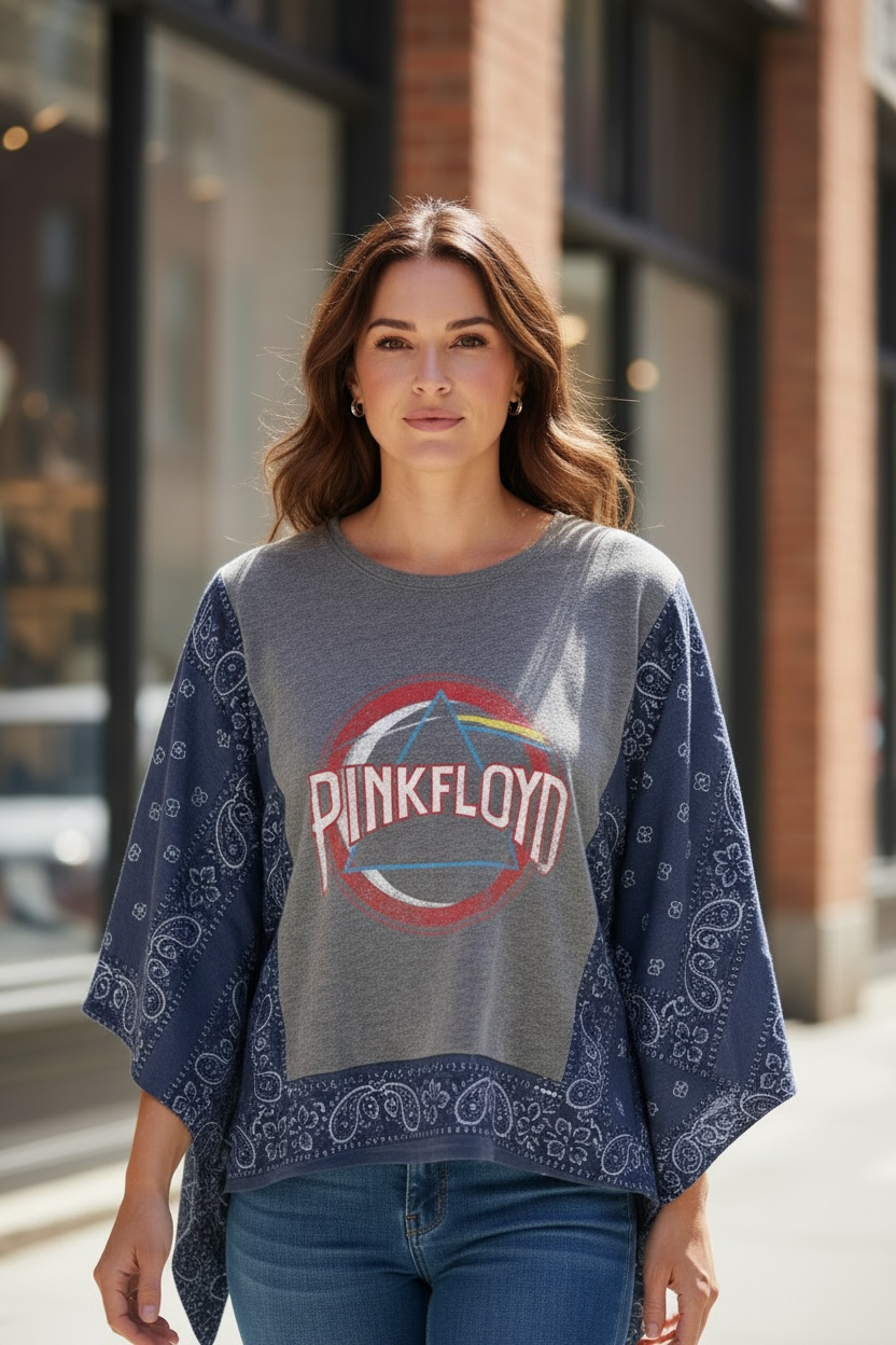 Pink Flyod Red - Bandana Banded Pullover by Shannon Passero