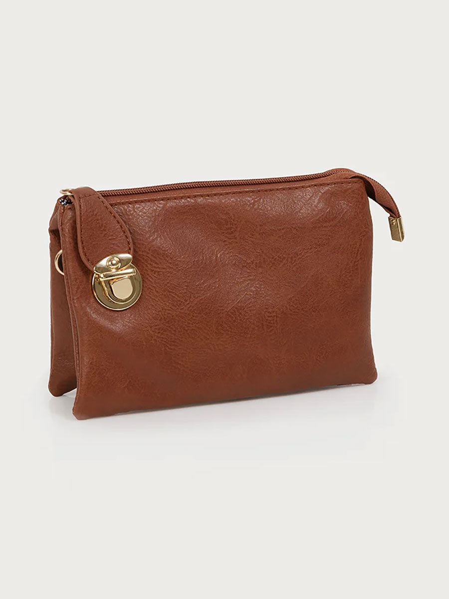 7012 - Triple Crossbody Bag - Camel E
