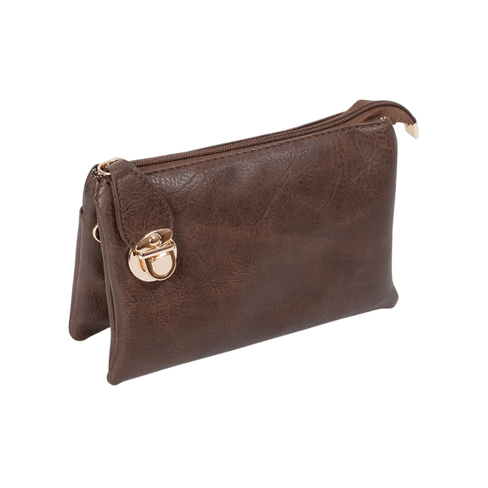 7012 - Triple Crossbody Bag - Brown E
