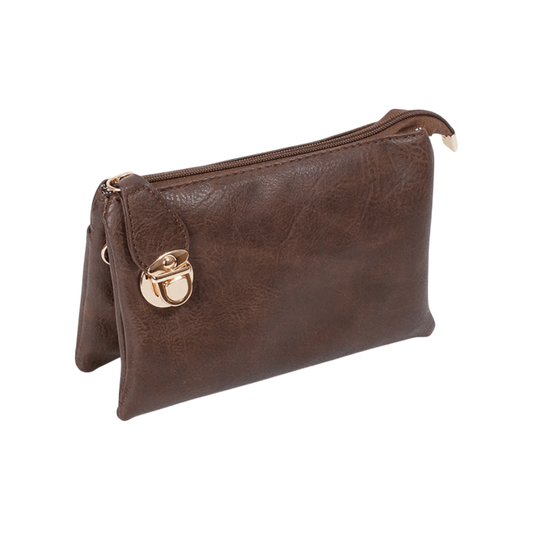 7012 - Triple Crossbody Bag - Brown E