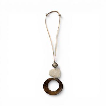 5967 long adjustable wood necklace