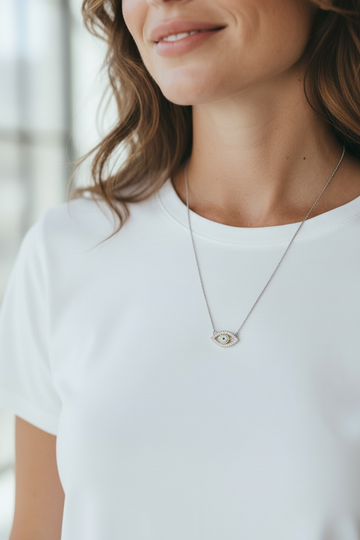 Evil Eye Necklace Silver