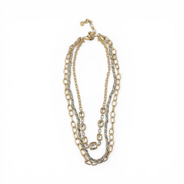 8397 multiple layer necklace with rhinestones