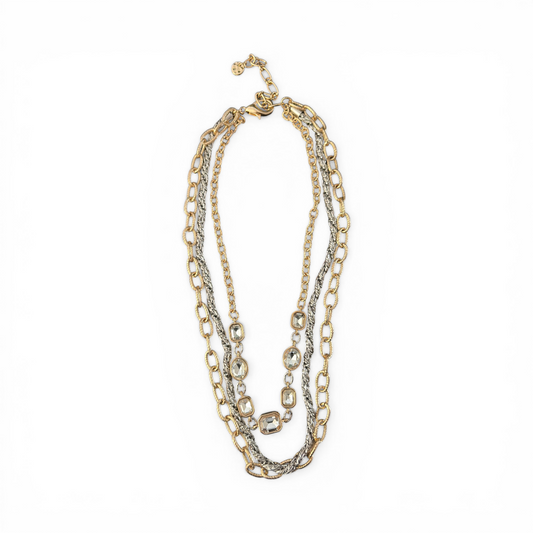 8397 multiple layer necklace with rhinestones