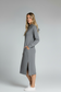 Long Sleeve Hooded Midi Dress - Grey