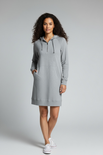 Hooded Dress - Grey