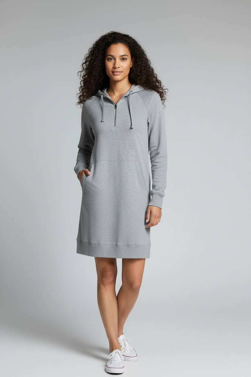 Hooded Dress - Grey