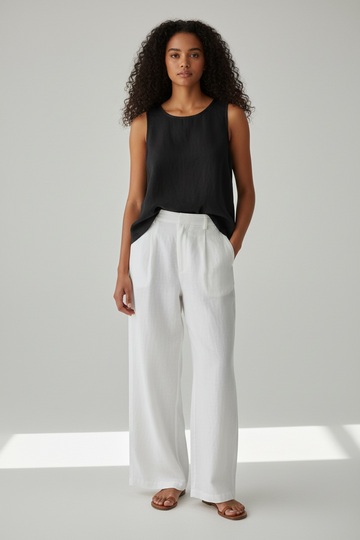 Linen Tank - Black