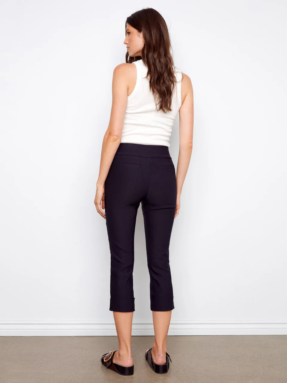 Charlie B Pull on Capris Pant - Navy