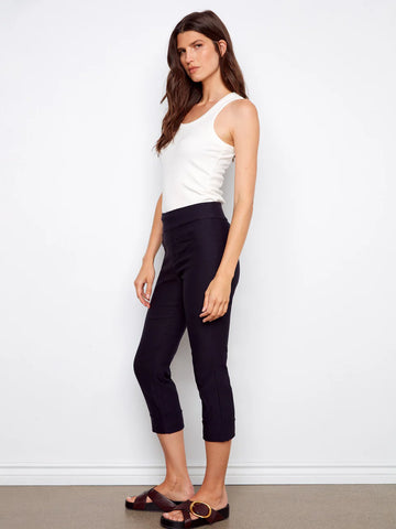 Charlie B Pull on Capris Pant - Navy