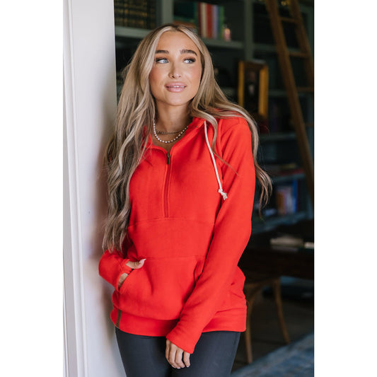 Preloved Ampersand Ave Halfzip Sweatshirt Cozy Cutie Cherry