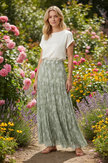 The Bohomian Skirt - Sage Green