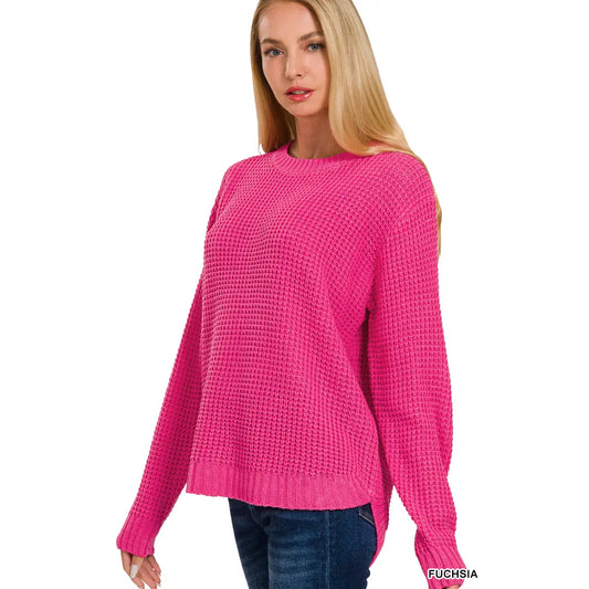 Waffle Sweater - Pink