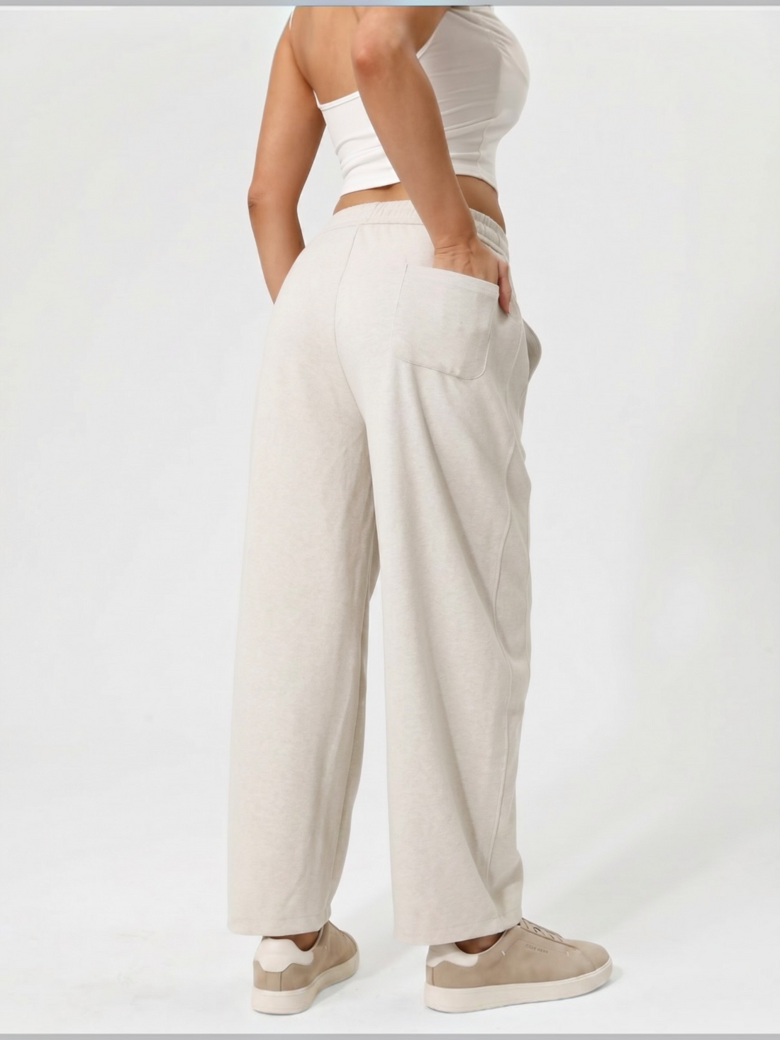 The Cori Barrel Joggers - Cream
