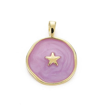 Charm - Star Charm Pink Silver