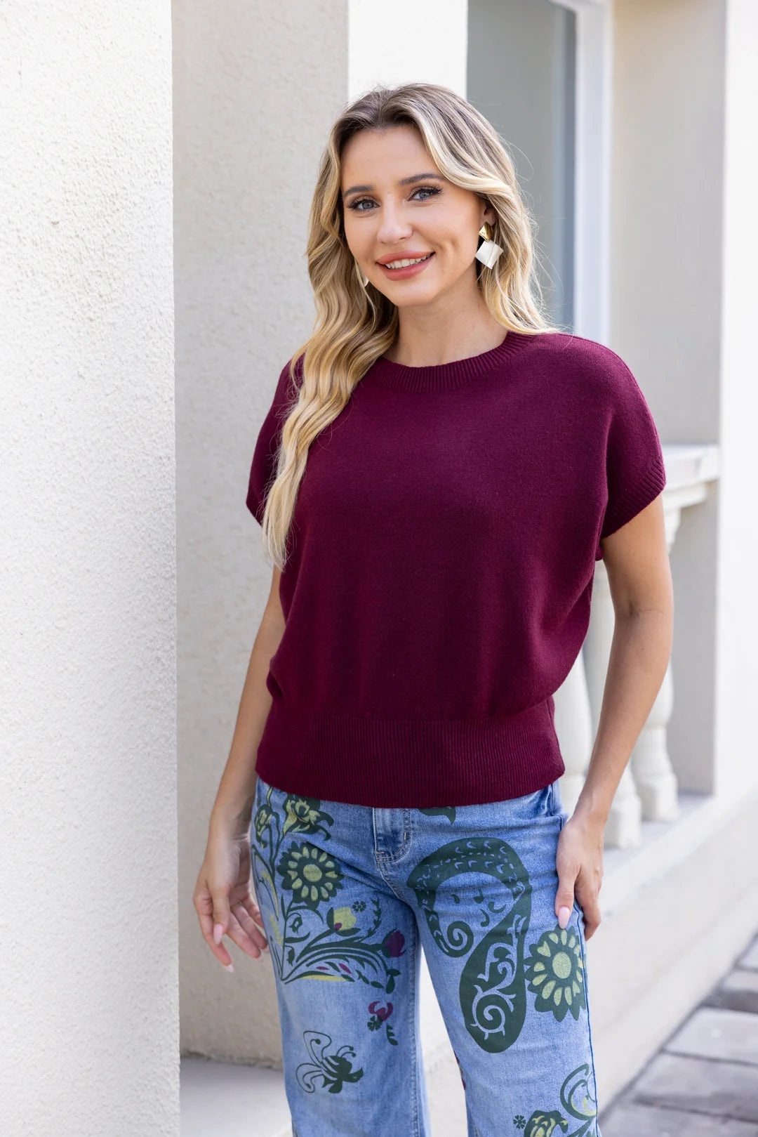 OFV - Elara’s Knit Top - Wine