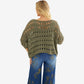 OFV - Tatula Oval Crochet Top - Military