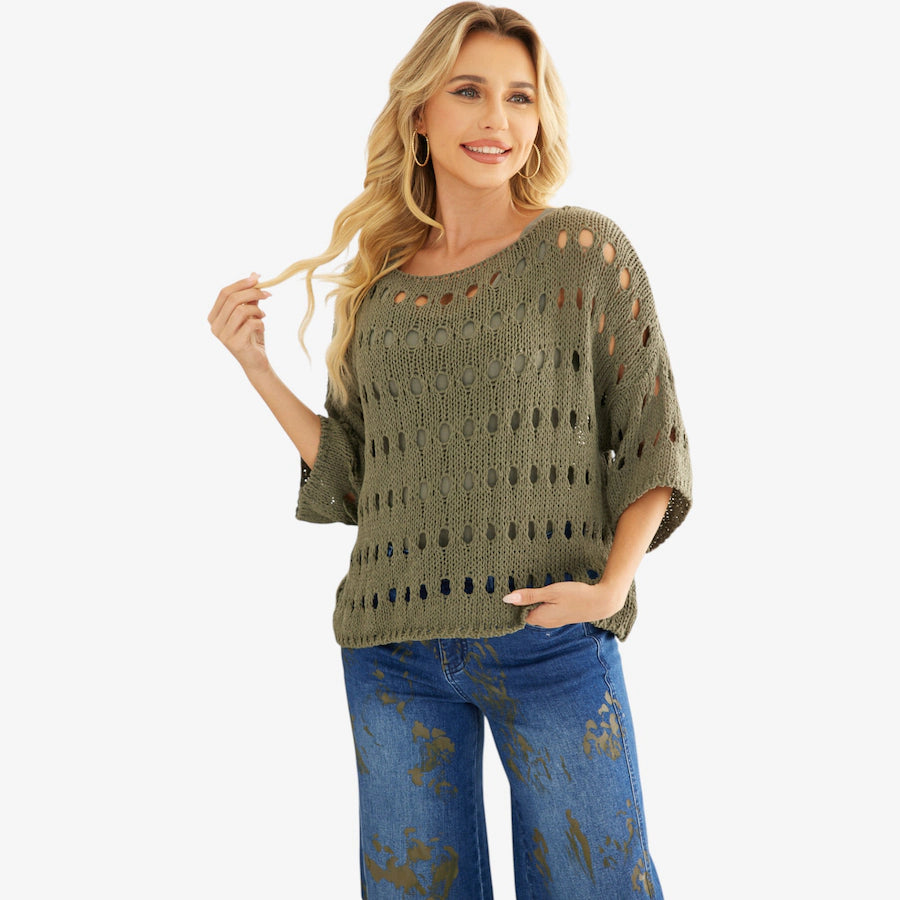 OFV - Tatula Oval Crochet Top - Military