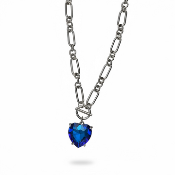 The Crystal Heart Necklace - Blue