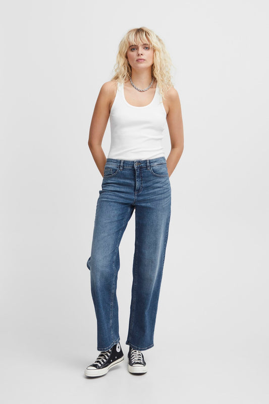 ICHI Wiggy Straight Medium Wash Jeans