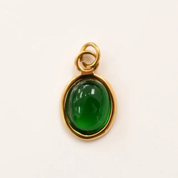 Charm - Birthstone Green (May) Gold