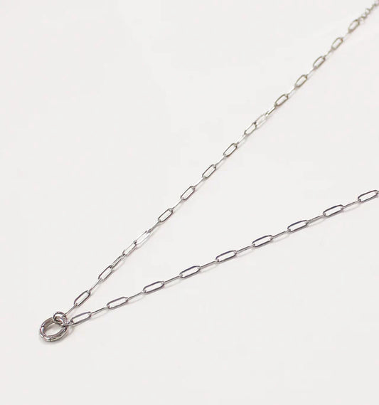 Stainless Steel Paperclip w/ Clasp Necklace (Silver)