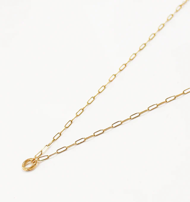 Stainless Steel Paperclip w/ Clasp Necklace (Gold)