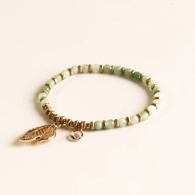 Stretch Bracelet Natural - Green