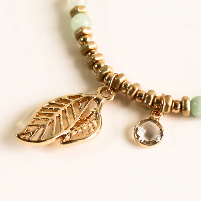 Stretch Bracelet Natural - Green