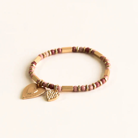 Stretch Bracelet Natural - Pink