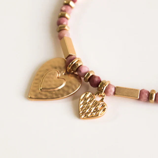 Stretch Bracelet Natural - Pink