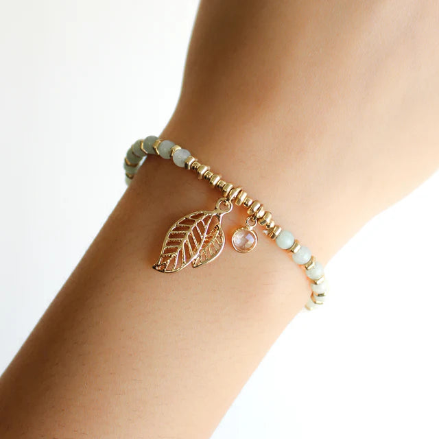 Stretch Bracelet Natural - Green