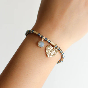 Stretch Bracelet Natural - Blue