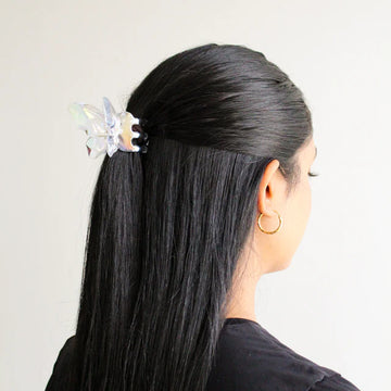 Butterfly Claw Clip | White Holographic