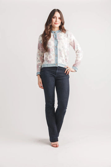 Papillon - Knit Floral Jacket Denim