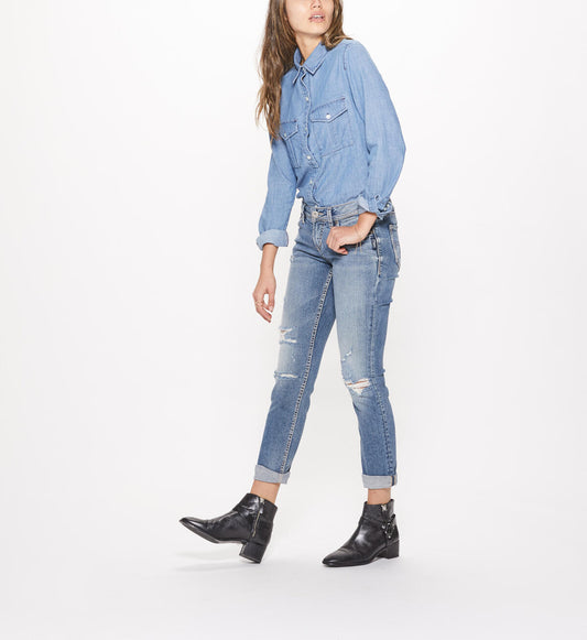 Pre-Loved Silver Jeans Suki Ankle Slim Mid Rise Medium Wash