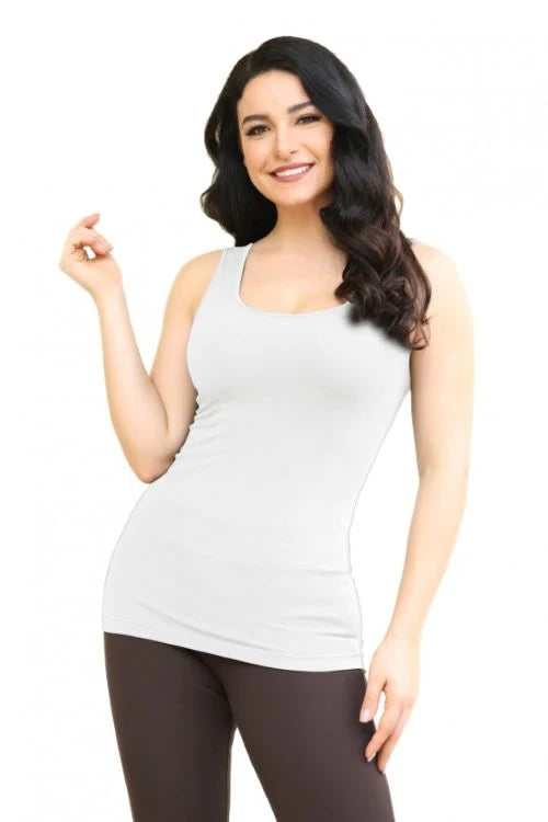 Seamless Bamboo Tank - White