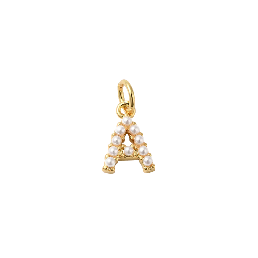 Charm - Alphabet Pearl (Gold)