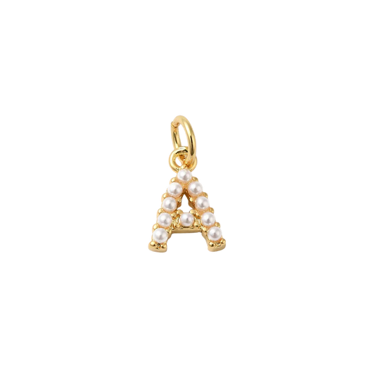 Charm - Alphabet Pearl (Gold)