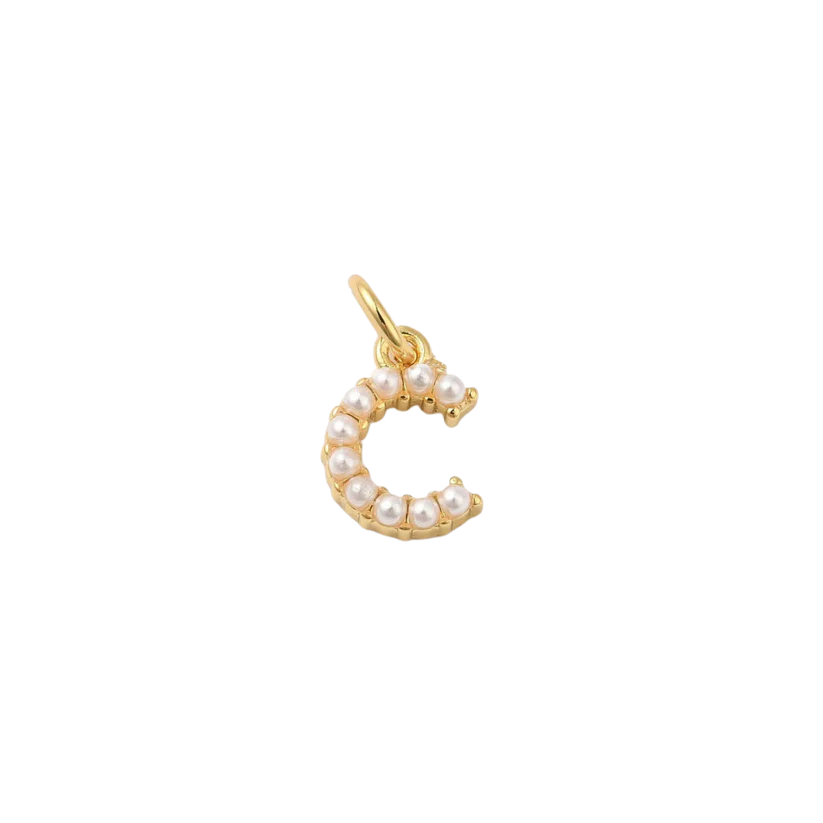 Charm - Alphabet Pearl (Gold)