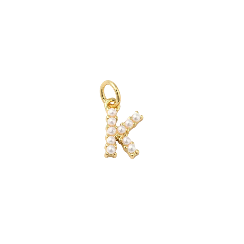Charm - Alphabet Pearl (Gold)