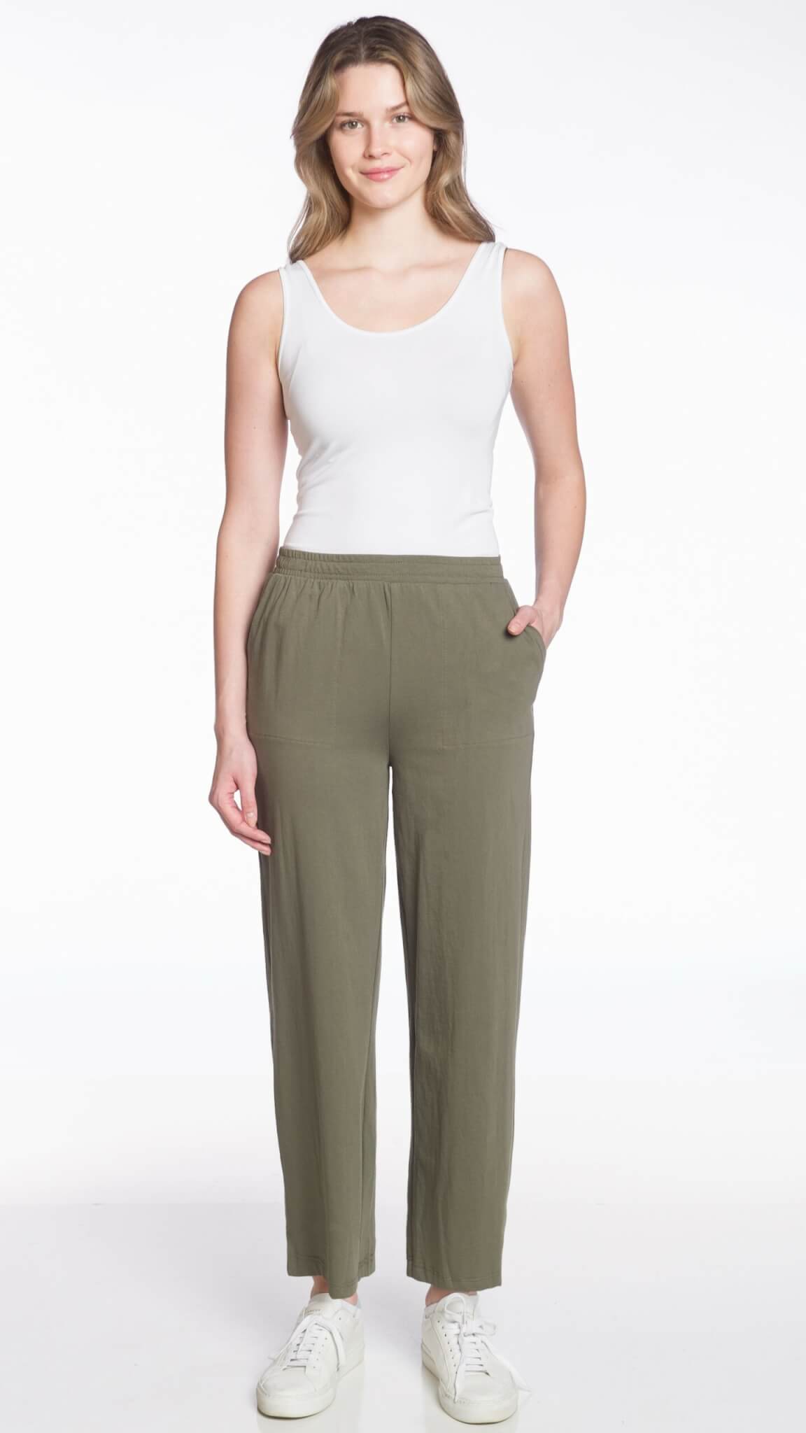 Pull-On Wide Leg Pant - Olive