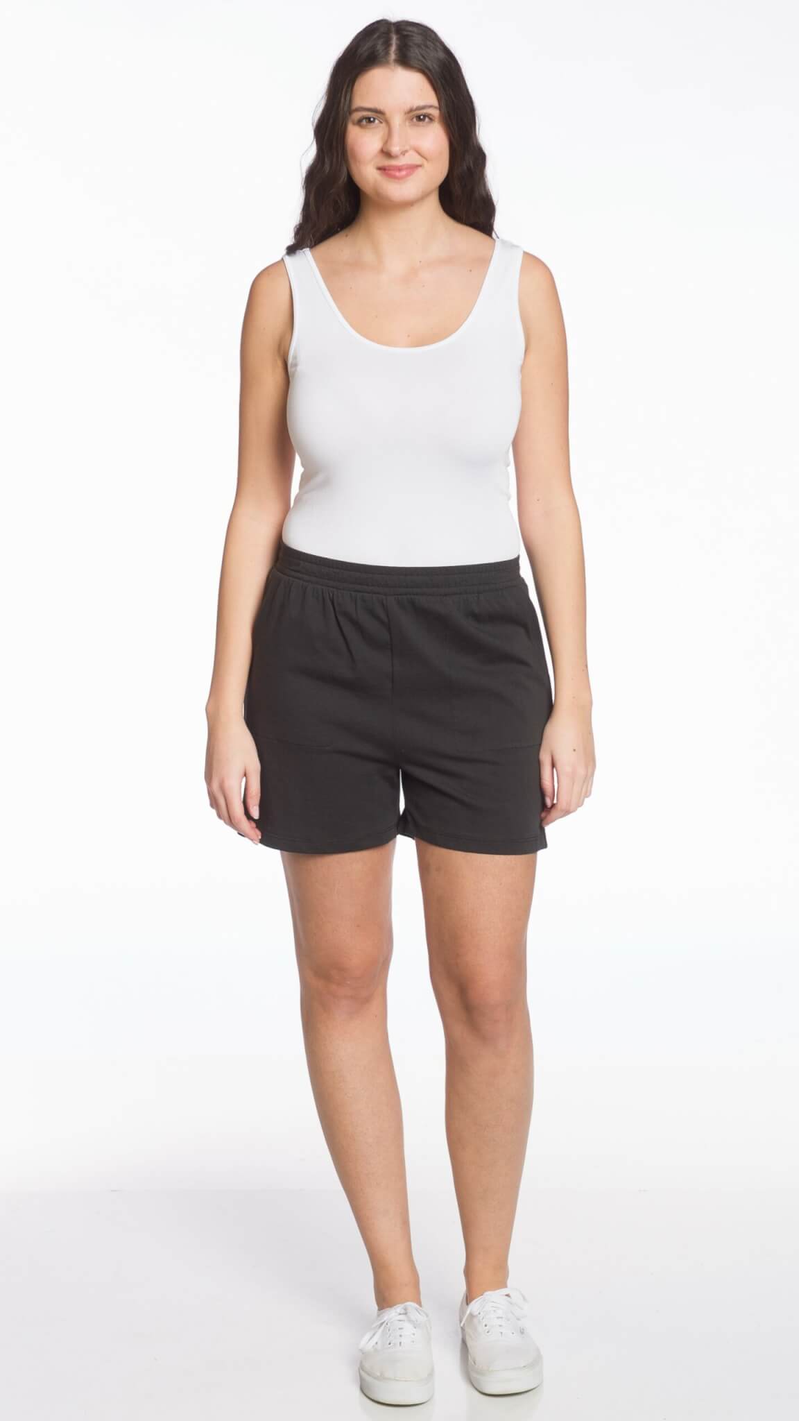 Vintage Wash Cotton Shorts - Black