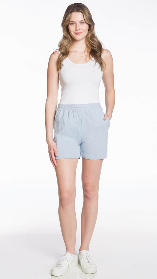 Vintage Wash Cotton Shorts - Periwinkle